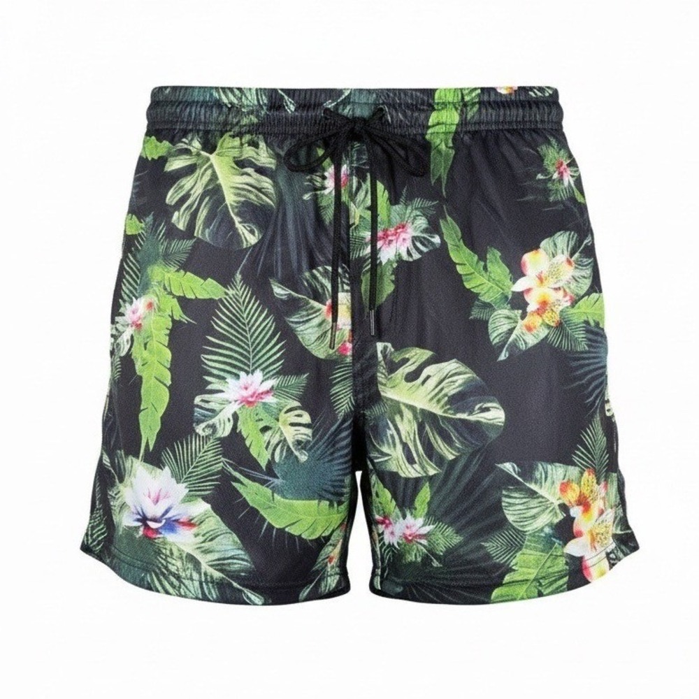 American‎ Stitch Tropical Floral Print Athletic Shorts Men's Black, XXL, NWT